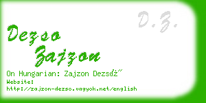 dezso zajzon business card